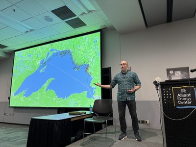 David Johnston speaking at Canoecopia in Madison, WI.