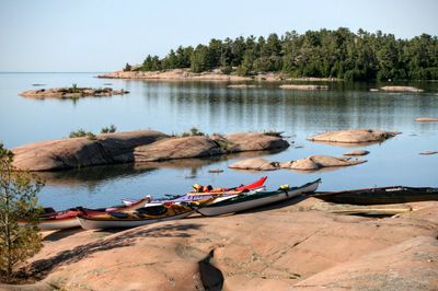 Camping on Georgian Bay, Ontario.